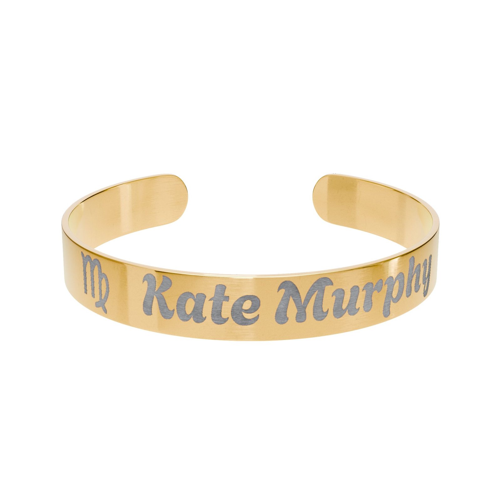 Personalized Engraved Cuff Bracelet with Zodiac Symbol - Image 4