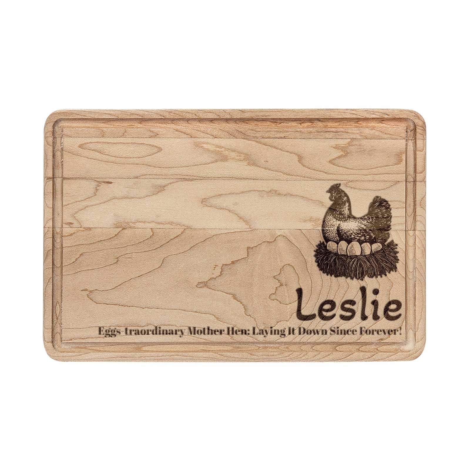 Personalized Mother Hen Engraved Wooden Cutting Board