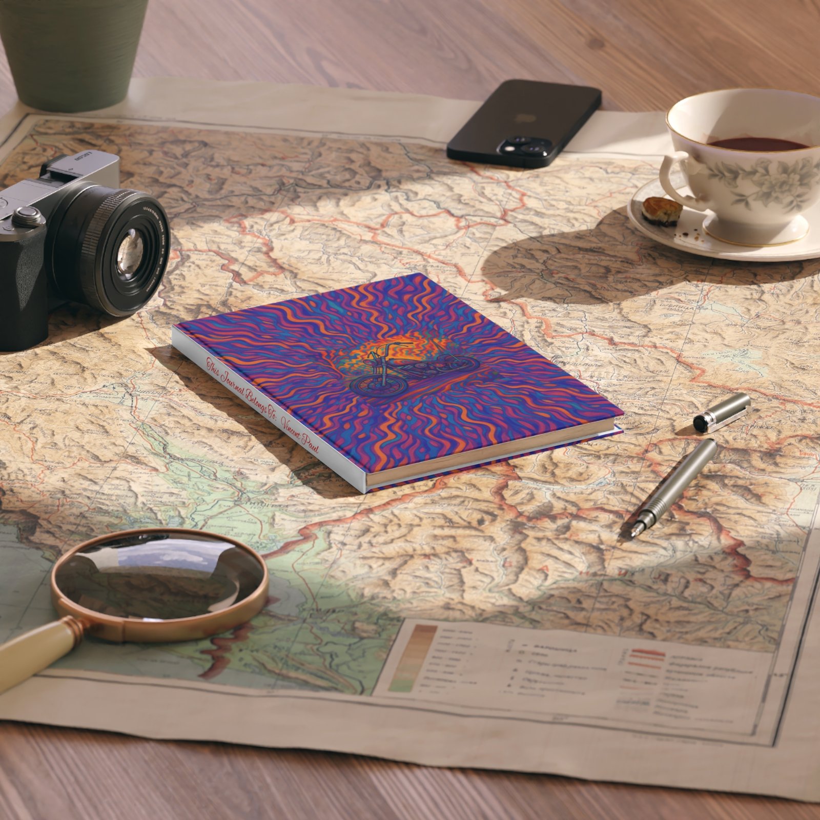 Colorful Motorcycle Hardcover Personalized Journal - Image 6