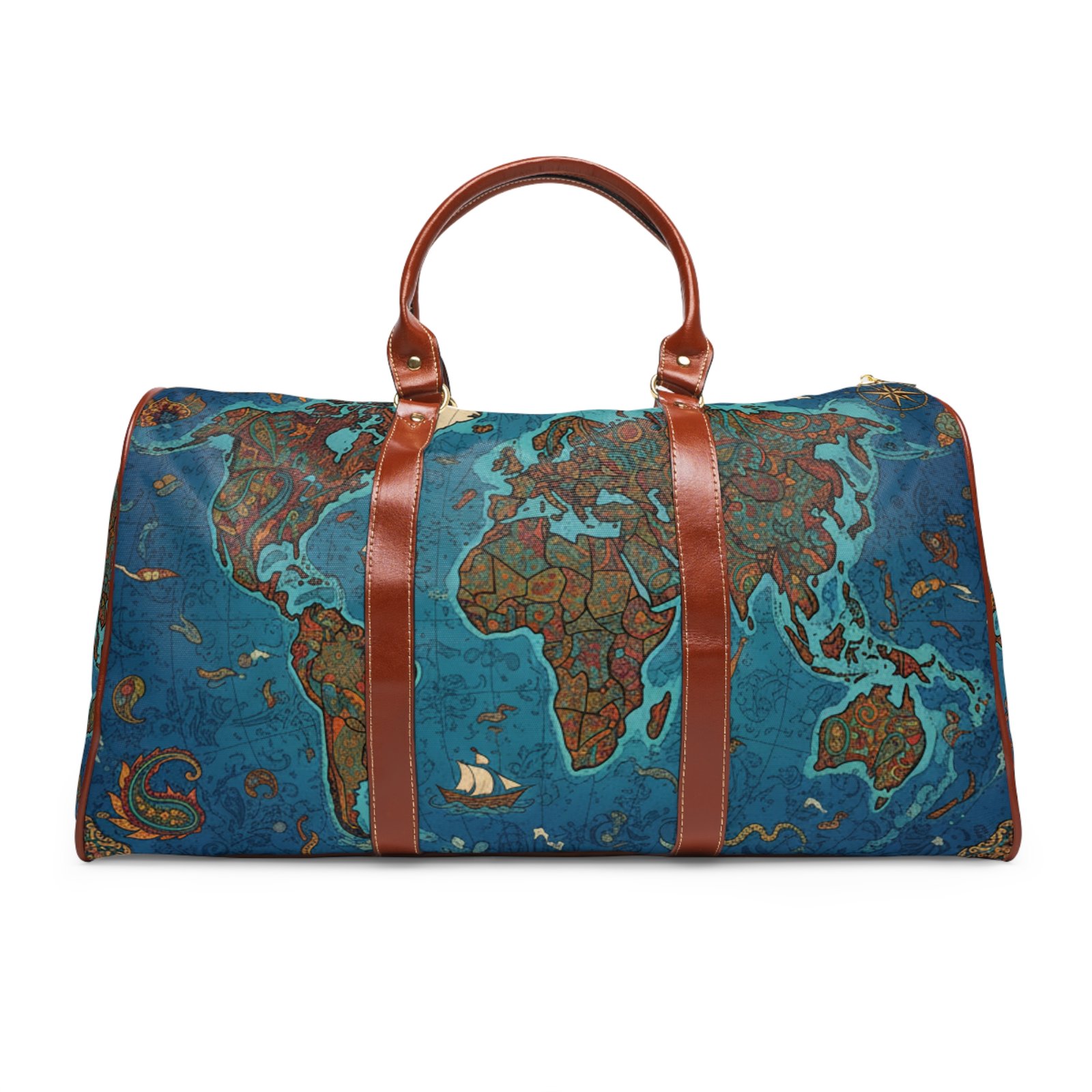 Vintage World Map Waterproof Travel Bag