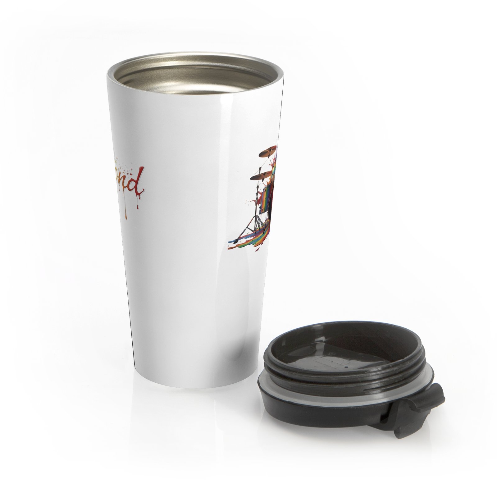 Personalized Color Dripping Drumset Travel Mug - Image 3