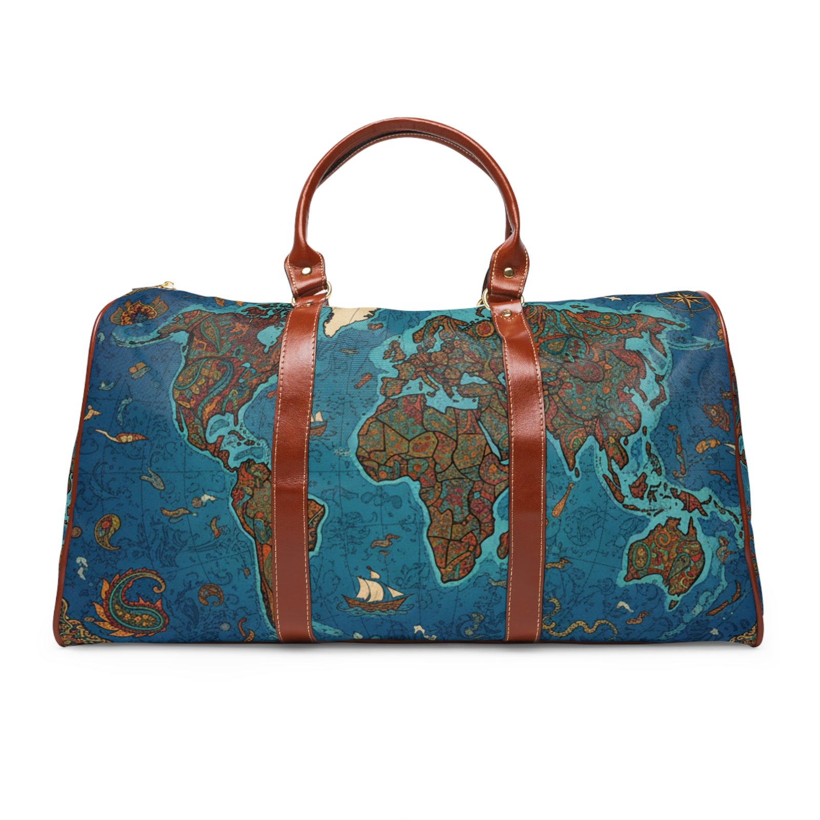 Vintage World Map Waterproof Travel Bag - Image 2