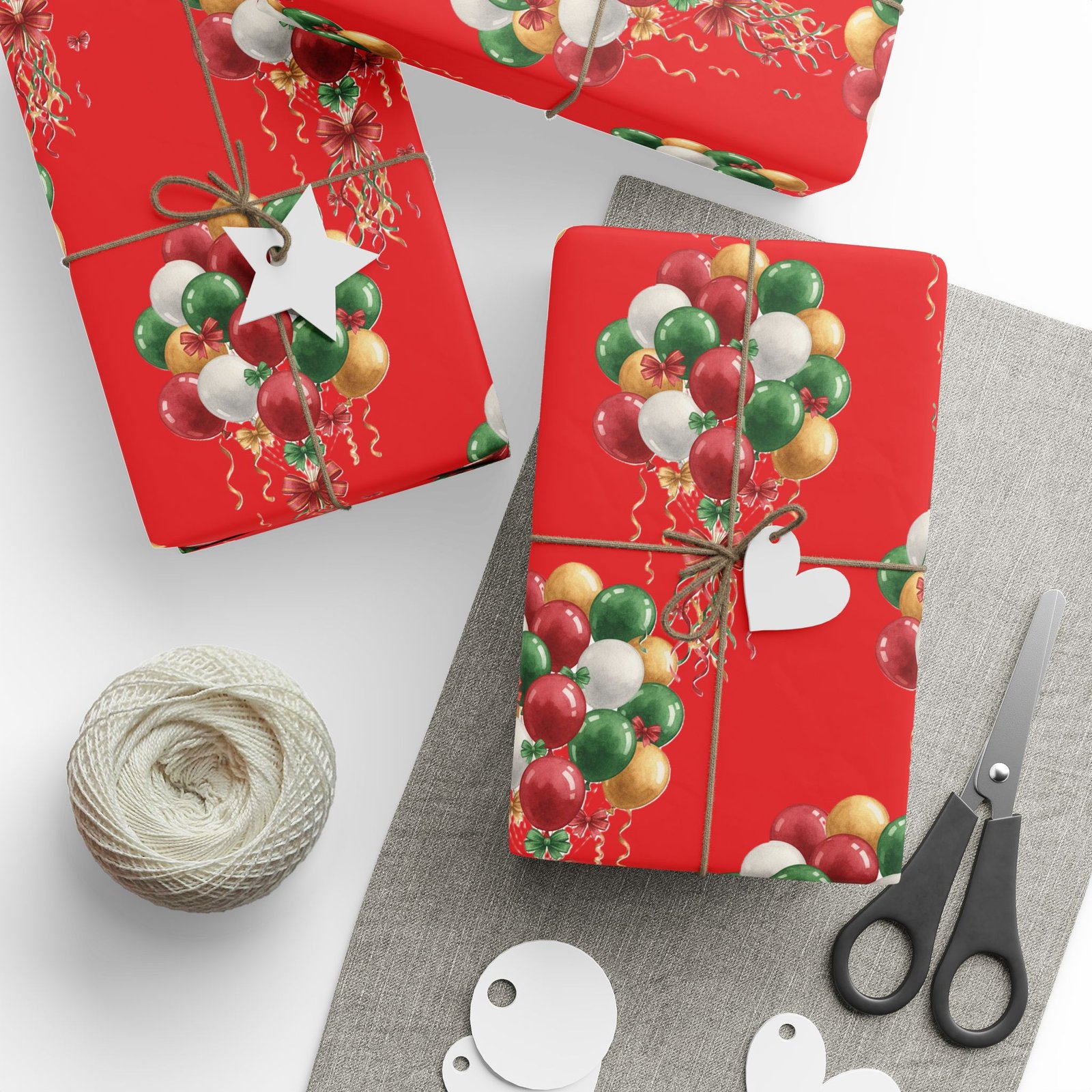 Festive Balloons with Ribbons Wrapping Paper - Image 3