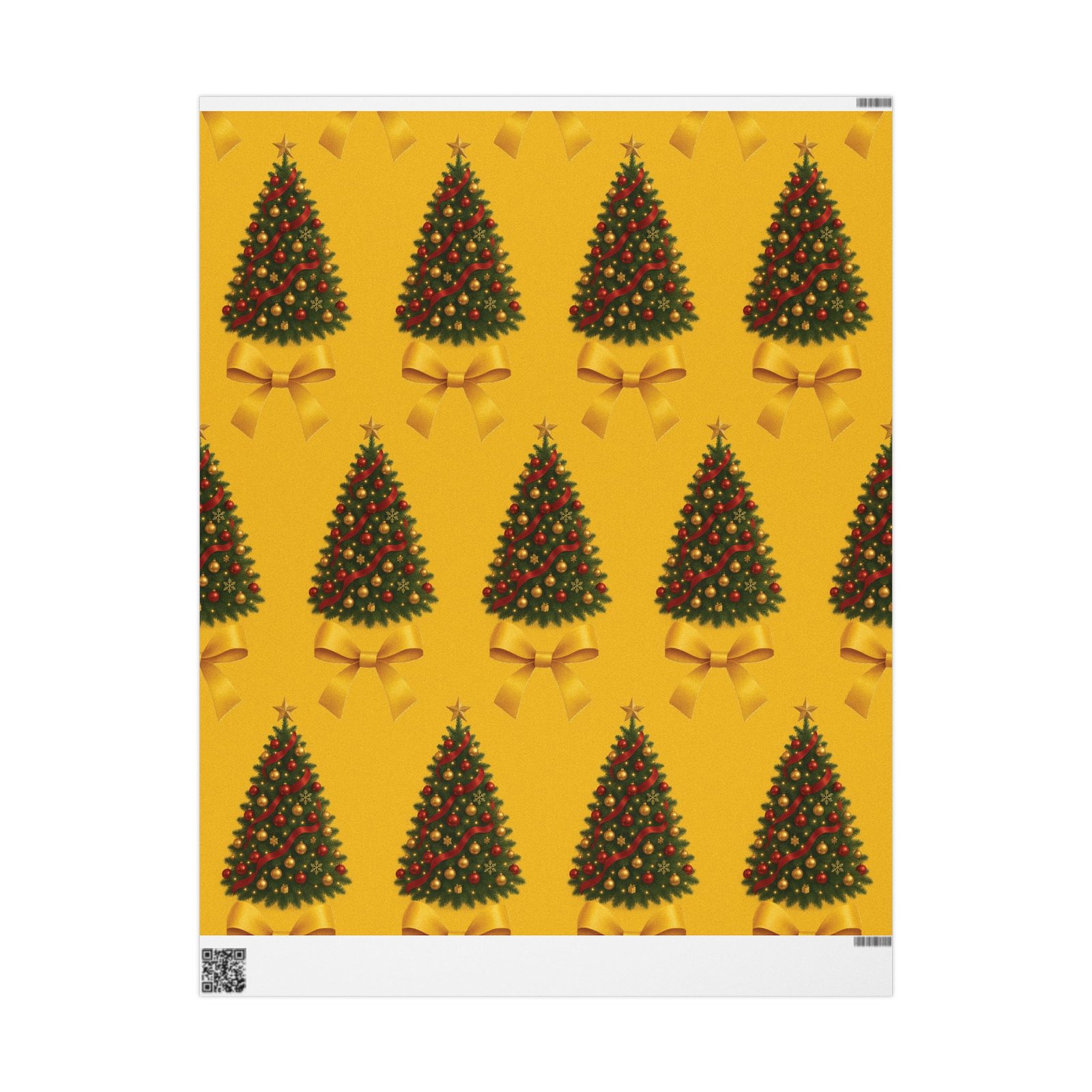 Festive Christmas Tree with Bows Wrapping Papers