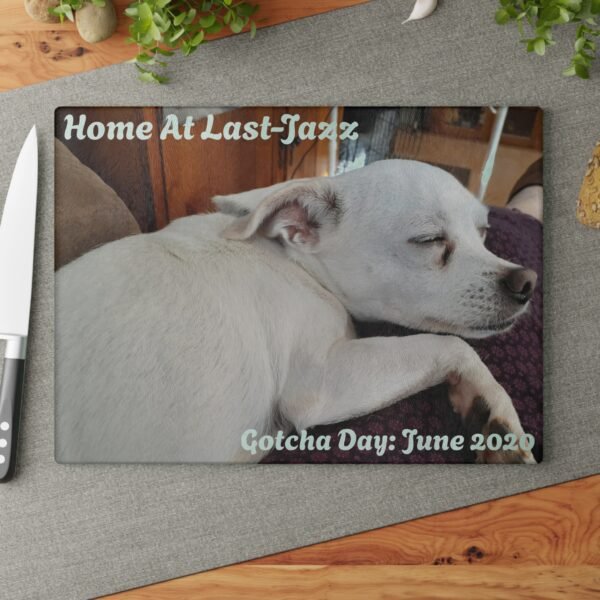 Personalized Furbaby Photo w/Date Glass Cutting Board