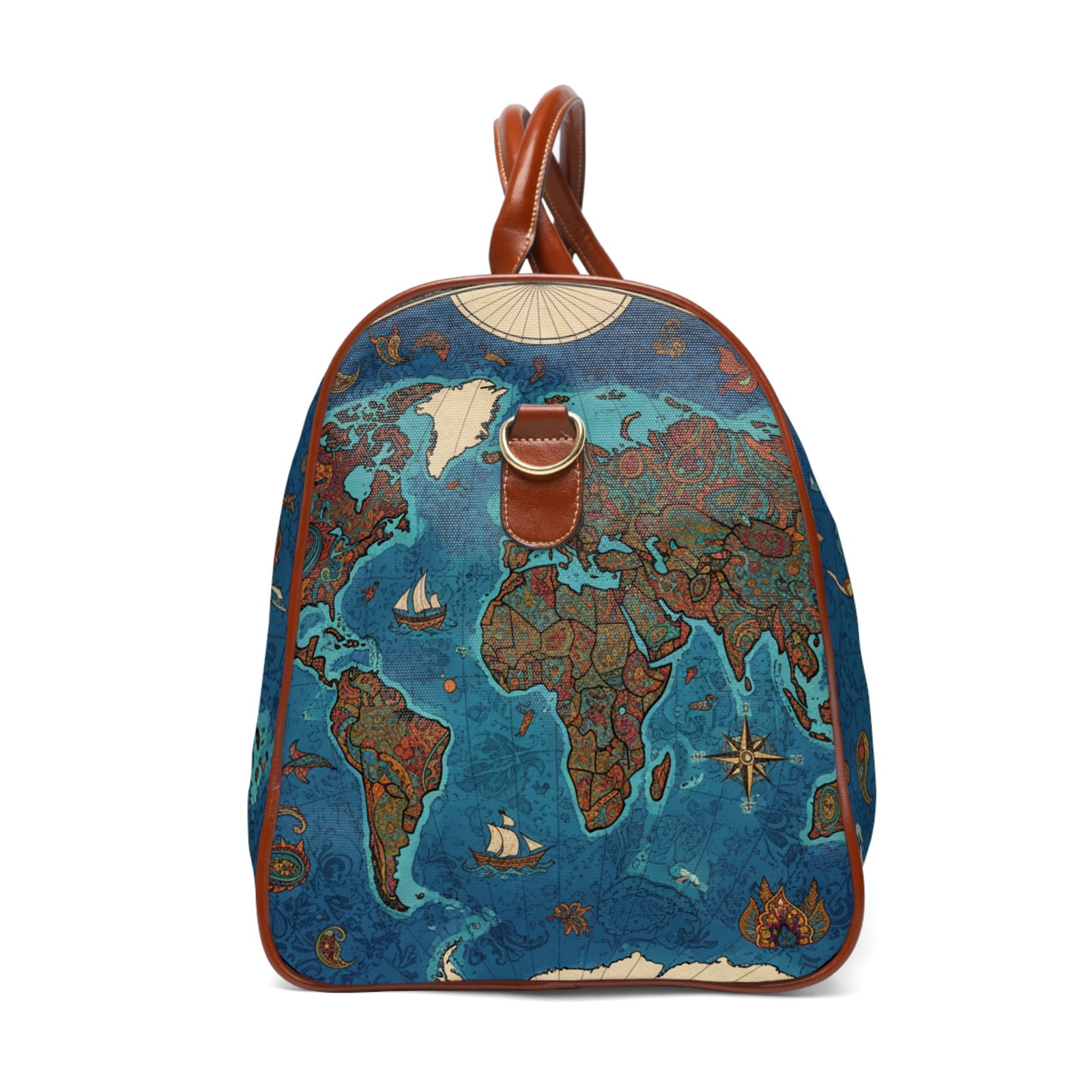 Vintage World Map Waterproof Travel Bag - Image 4