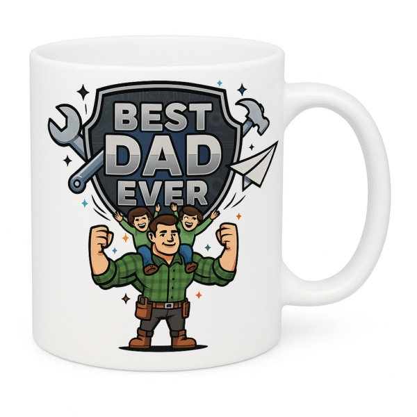 Personalized Frosted Glass Coffee Mug with He-Man Best Dad Ever Design