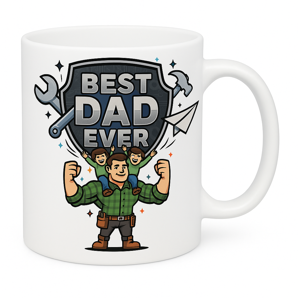 Personalized Frosted Glass Coffee Mug with He-Man Best Dad Ever Design