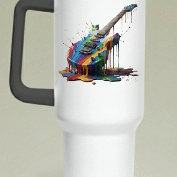 Personalized 40oz Guitar Paint Splash Vacuum Tumbler