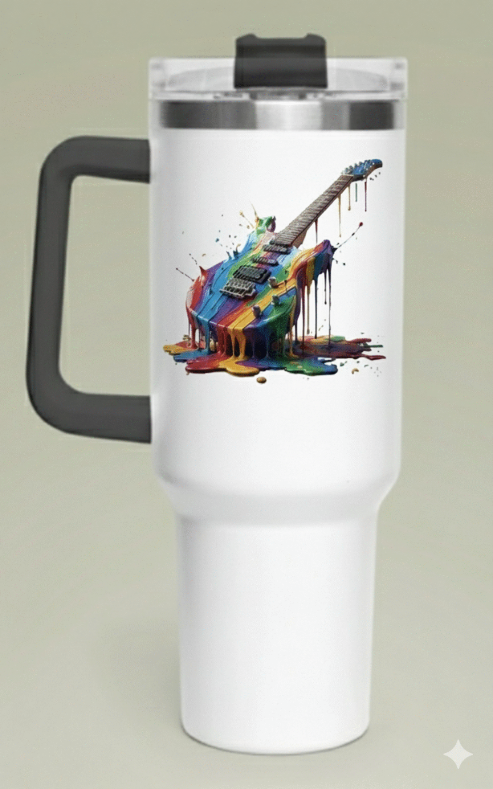 Personalized 40oz Guitar Paint Splash Vacuum Tumbler