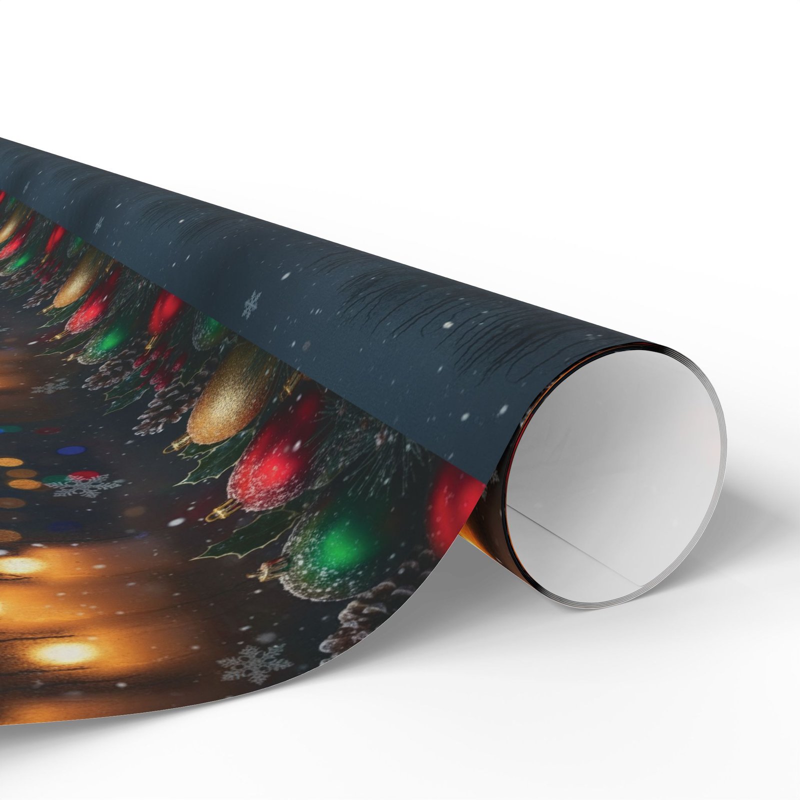 Festive Balls with Candles Wrapping Paper - Image 2