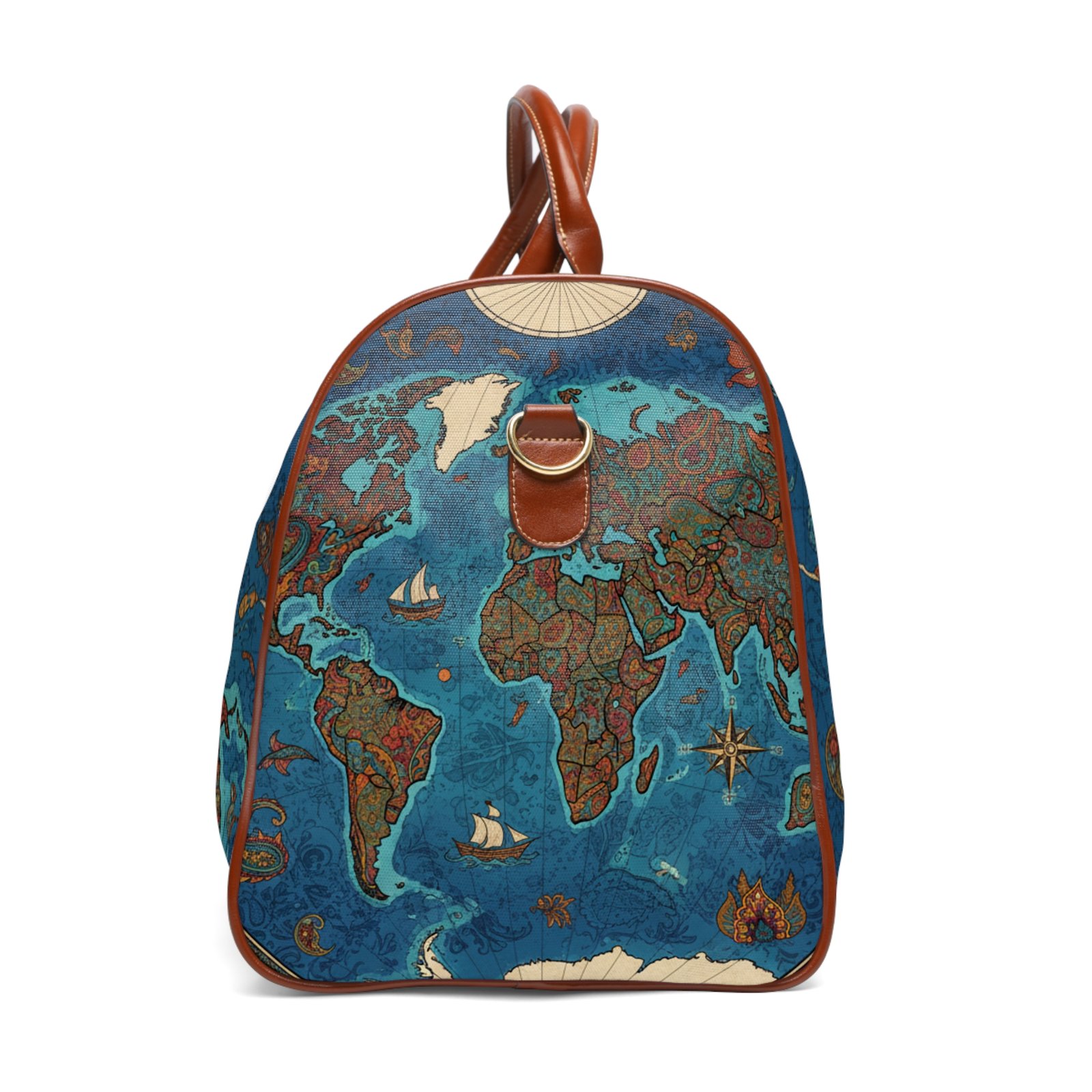 Vintage World Map Waterproof Travel Bag - Image 3