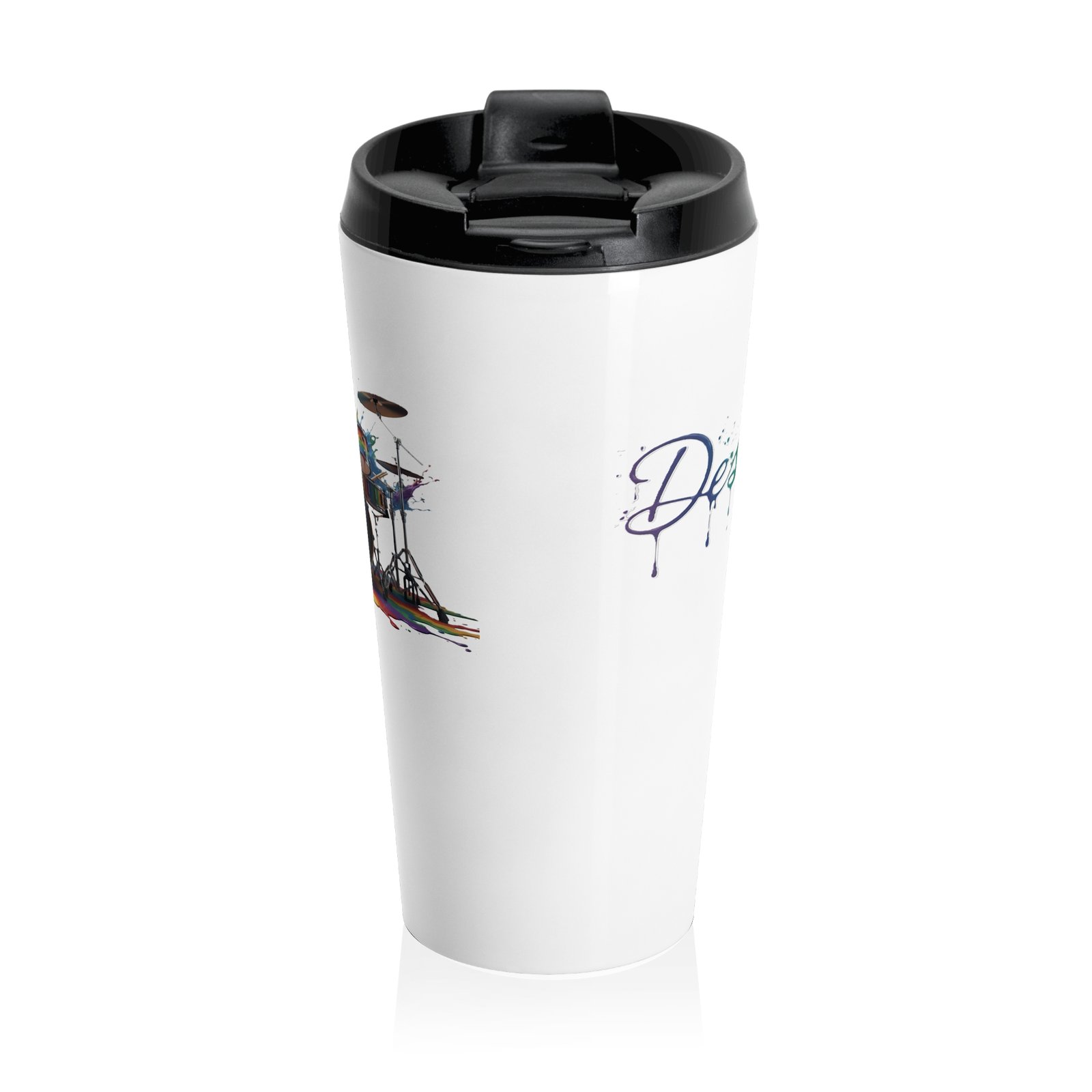 Personalized Color Dripping Drumset Travel Mug - Image 4
