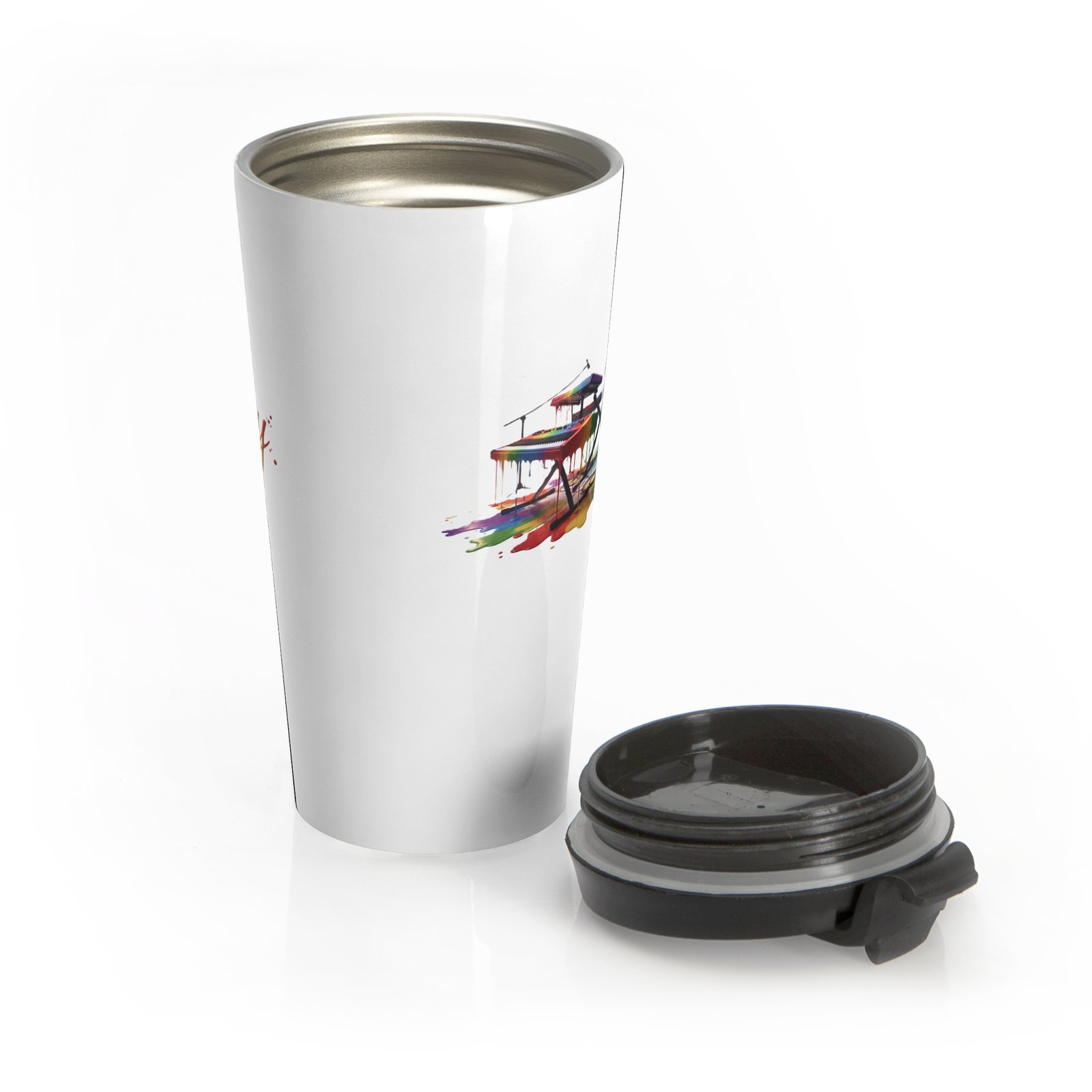 Personalized Color Dripping Keyboards Travel Mug - Image 3