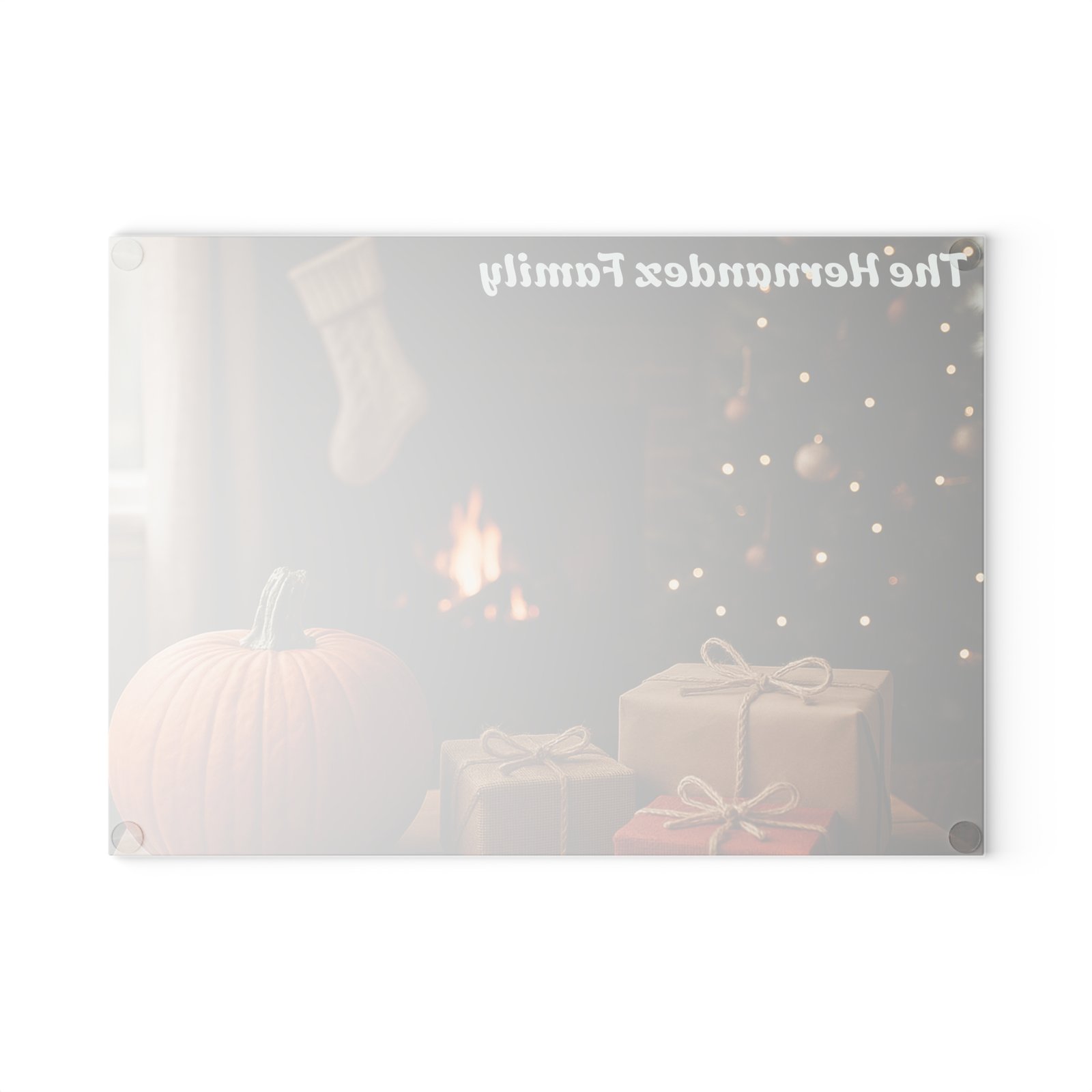 Personalized Holiday Glass Cutting Board - Image 6