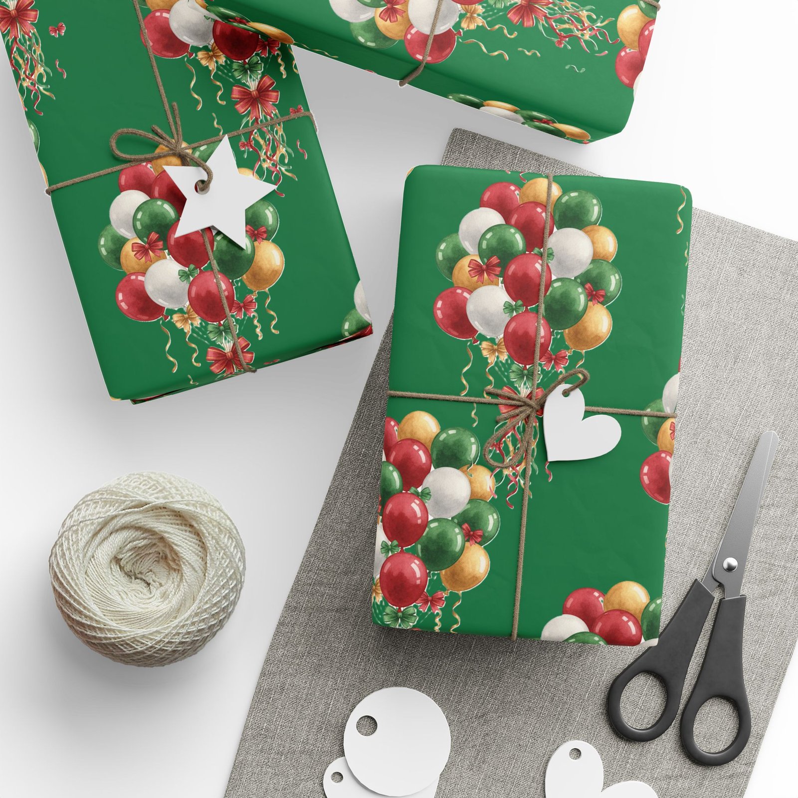 Festive Balloons with Ribbons Wrapping Paper - Image 3