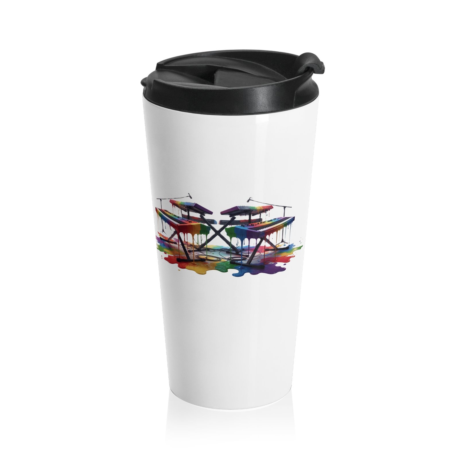 Personalized Color Dripping Keyboards Travel Mug