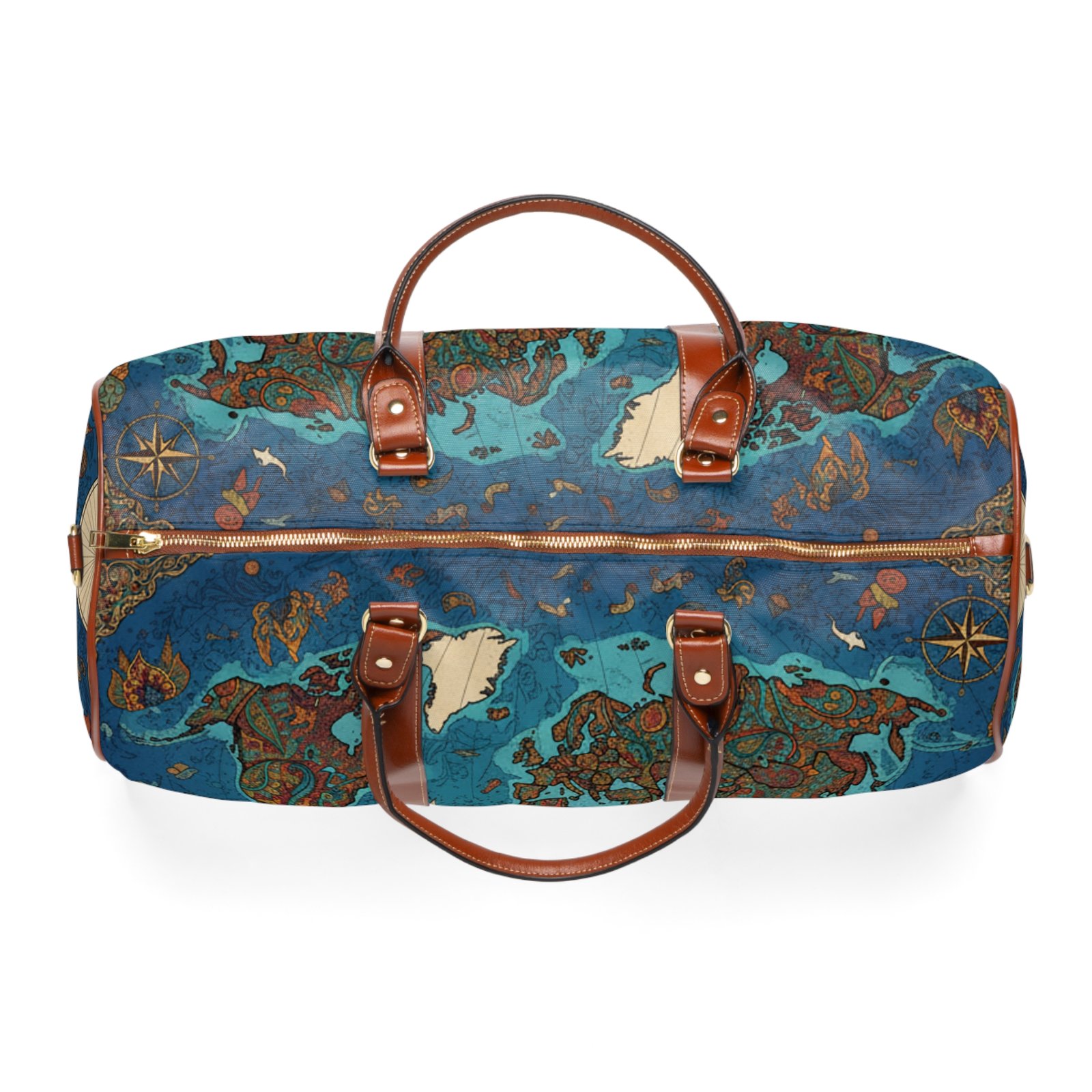 Vintage World Map Waterproof Travel Bag - Image 8