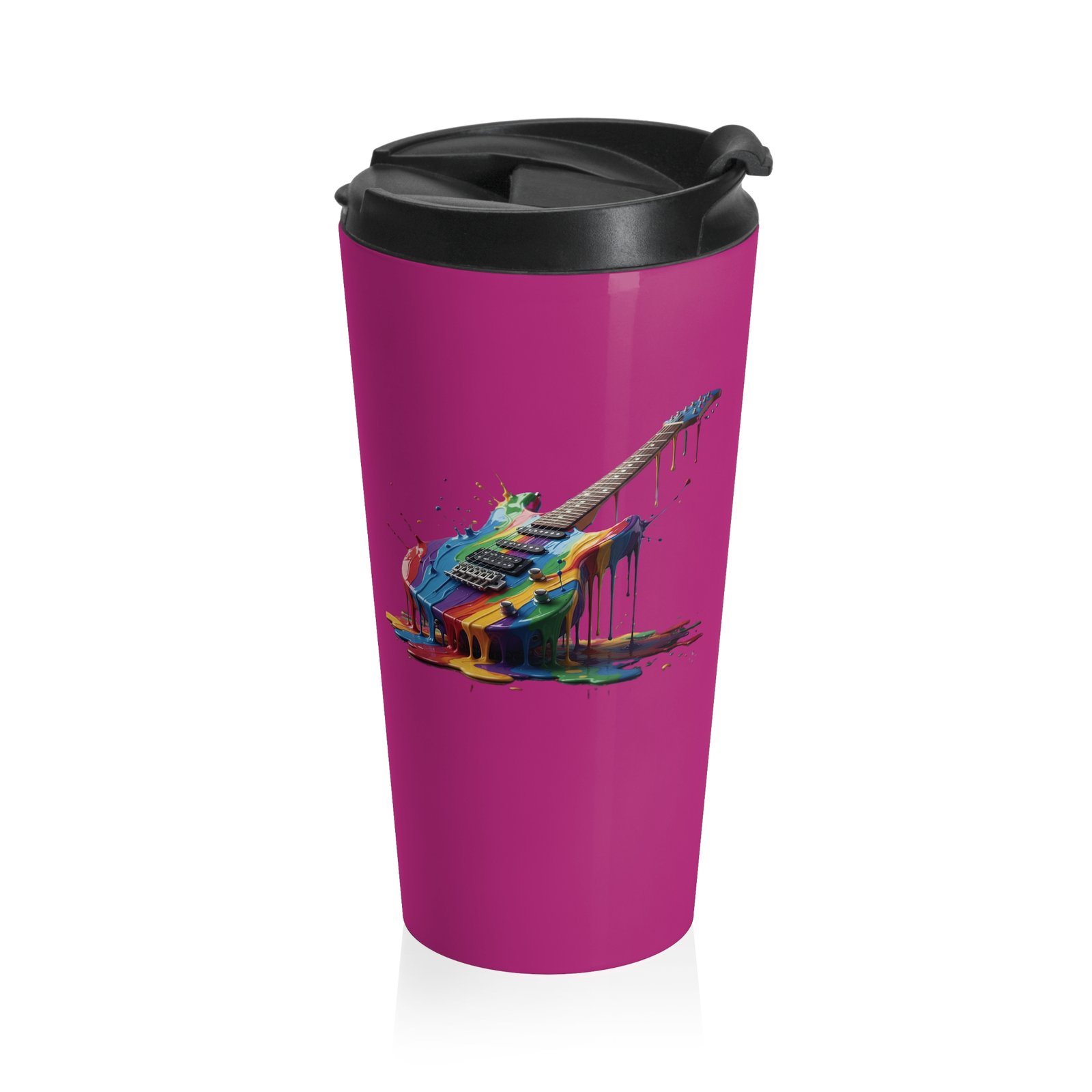Personalized Color Dripping Guitar Travel Mug