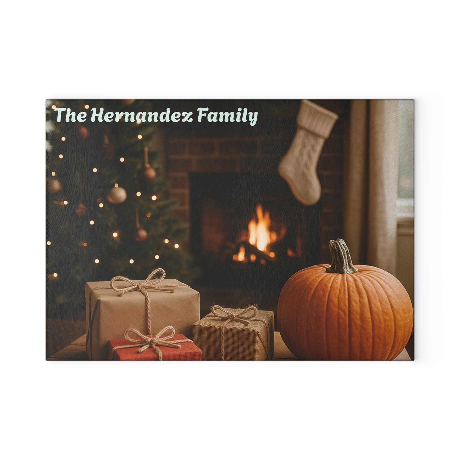 Personalized Holiday Glass Cutting Board - Image 5